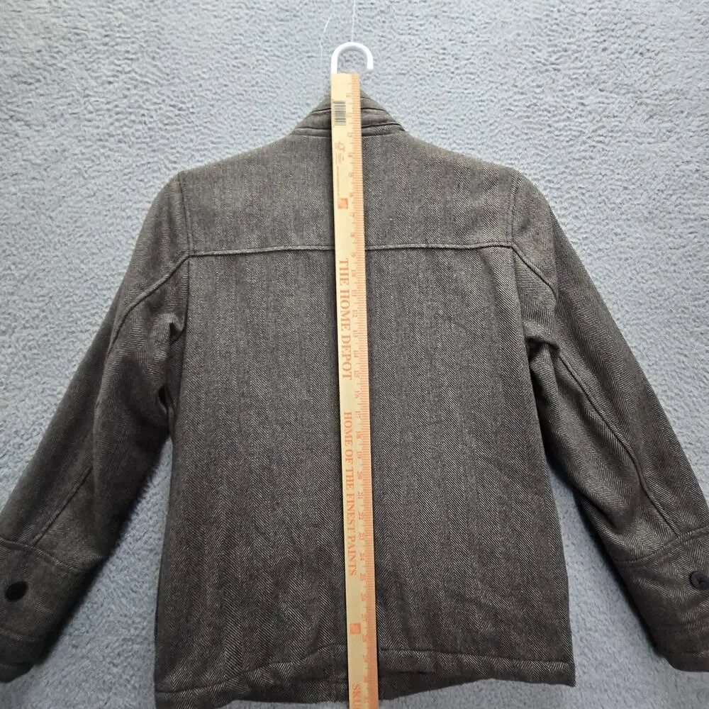 Kane & Unke Jacket Mens Medium Brown Wool Blend Utility Zip Up Hooded Coat Mock